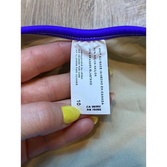 90s Blue Floral Print Bikini Set High Thigh Blue & White Underwire Padded Top Ad - Picture 3 of 8